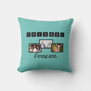 Friends Forever Photo Collage Keepsake Best Friend Throw Pillow