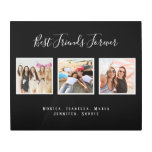 Friends forever photo names black chic metal print