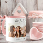 Friends forever photo names coffee mug<br><div class="desc">A gift for your best friend(s) for birthday favor,  Christmas or a special event. Black text: Best Friends Forever,  written with a trendy hand lettered style script. Personalize and use your own photo and names. A chic white background.</div>