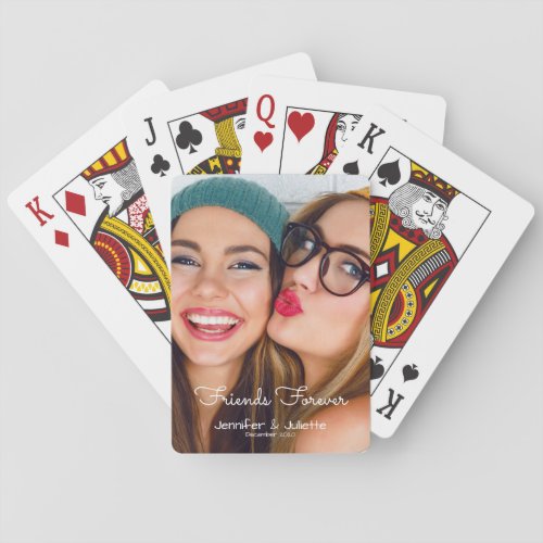 Friends Forever photo names dates personalize Play Playing Cards
