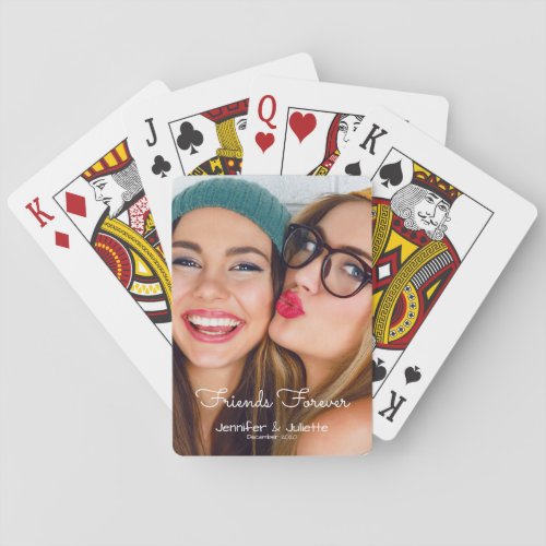 Friends Forever photo names dates personalize Playing Cards