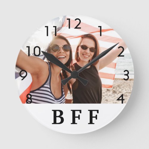 Friends forever photo round clock