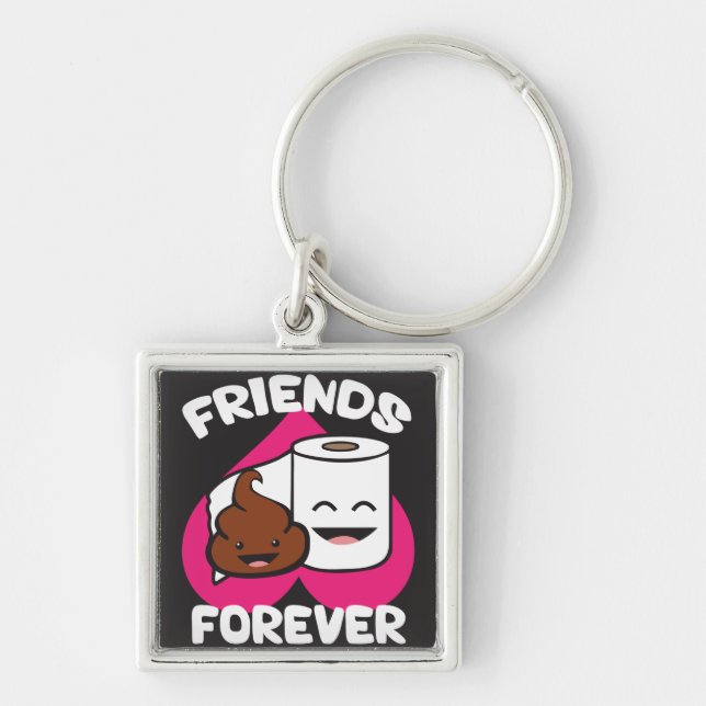 Friends Forever - Poop and Toilet Paper Roll Keychain (Front)
