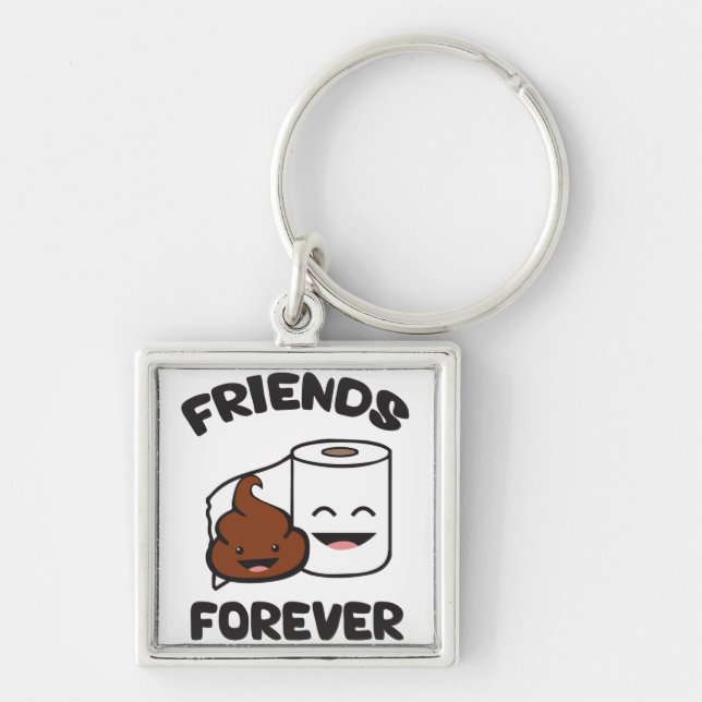 Friends Forever - Poop and Toilet Paper Roll Keychain (Front)