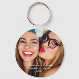 Friends forever upload photo add names and date keychain
