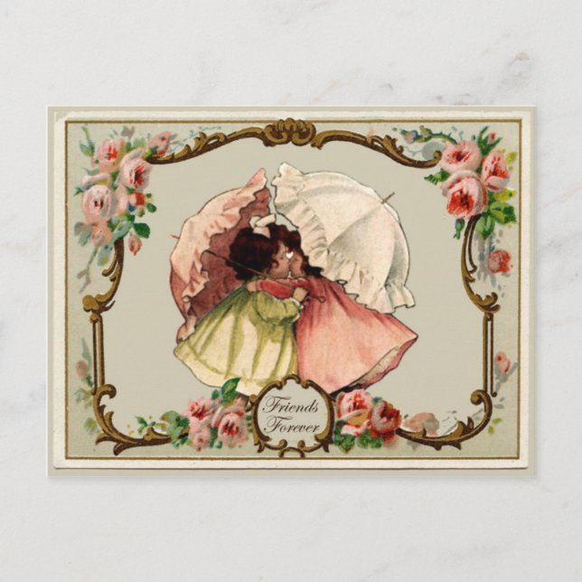 Friends Forever Vintage Reproduction Postcard (Front)