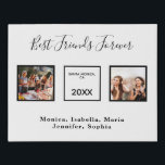 Friends forever white black names event photo faux canvas print<br><div class="desc">A gift for your best friend(s) for birthdays, Christmas or a special event. Black colored text: Best Friends Forever, written with a trendy hand lettered style script. Personalize and use 2 of your own photos, your names, a year and a place or a name of an event, memory. A black...</div>