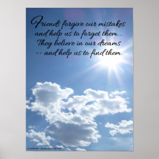 Friends forgive our mistakes...Inspirational Poster