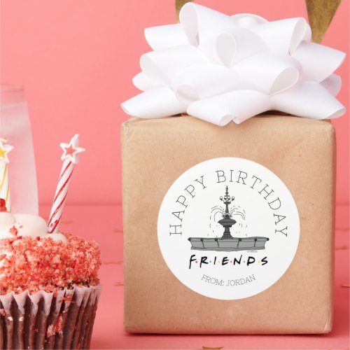 FRIENDS Fountain  Happy Birthday Gift Tag