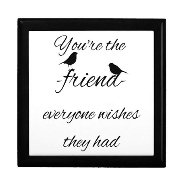 Friends, Friendship Quote Saying Cute Little Birds Gift Box (Front)