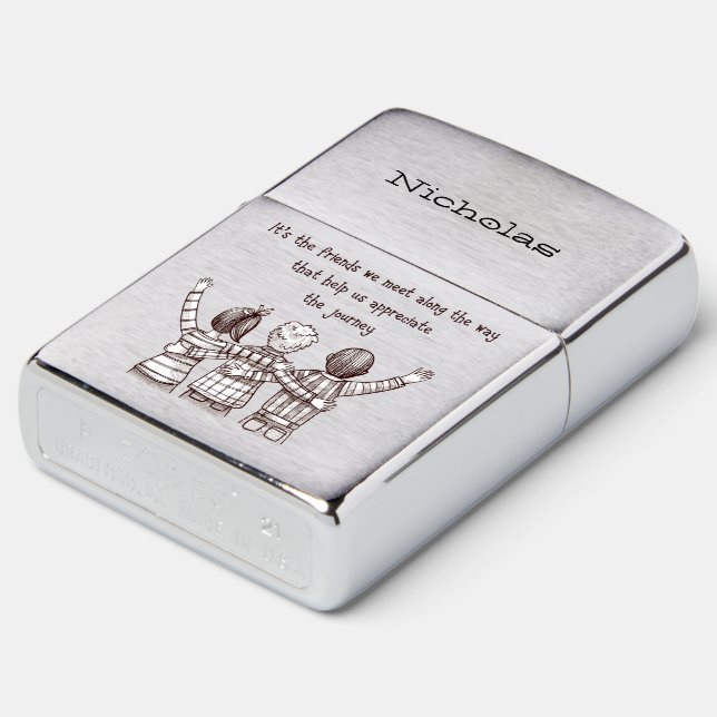 Friends Friendship Quote to Customize with Name Zippo Lighter | Zazzle