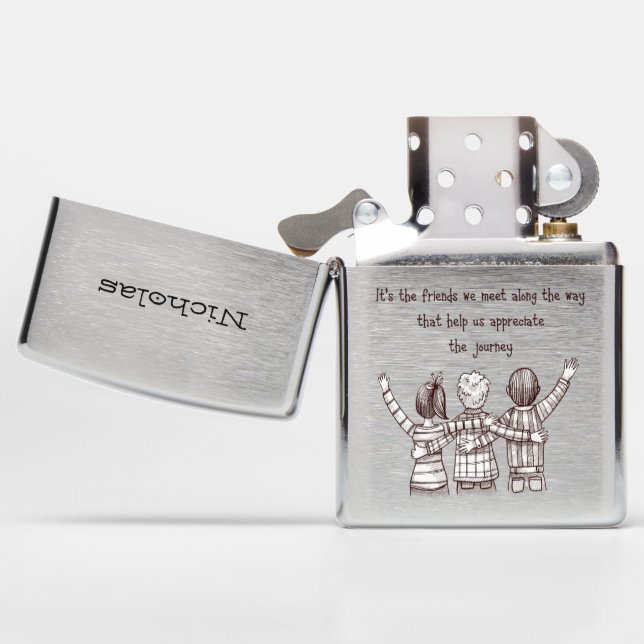Friends Friendship Quote to Customize with Name Zippo Lighter | Zazzle