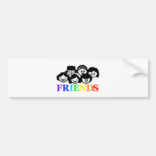 Friends Friendship Rainbow Bumper Sticker Bumper Sticker