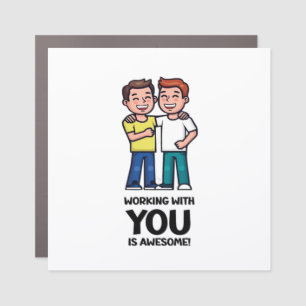 Friends From Work - Two Men Classic Car Magnet