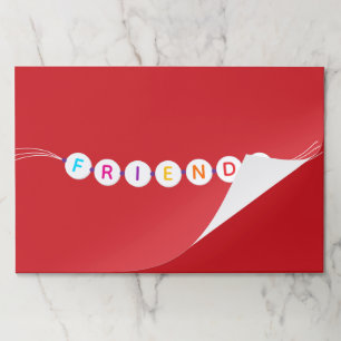 Friends fun cute friendship bracelet red placemats