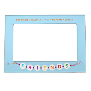 Friends fun friendship bracelet custom names blue magnetic frame