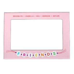 Friends fun friendship bracelet custom names pink magnetic frame