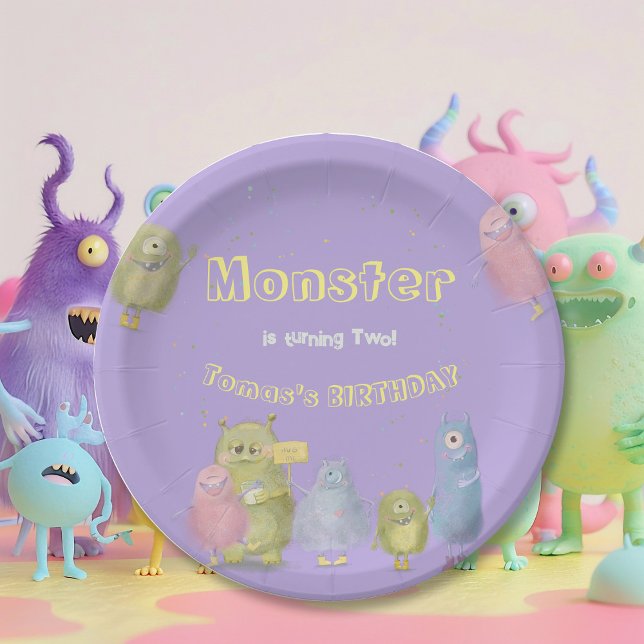 Friends Funny Monsters birthday Paper Plates (Creator Uploaded)