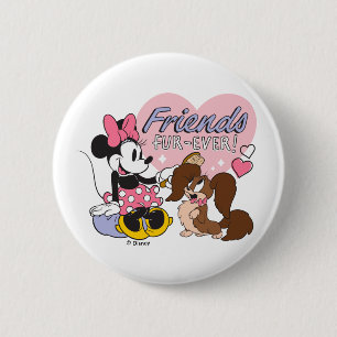 Friends Fur Ever Minnie and Pup Love Button