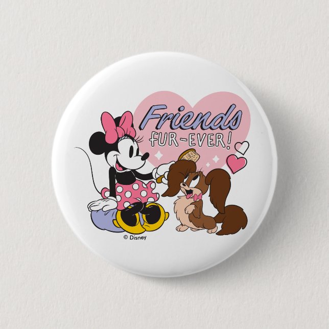 Friends Fur Ever Minnie and Pup Love Button (Front)