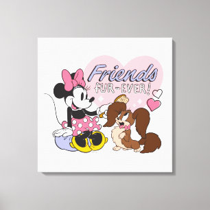 Friends Fur Ever Minnie and Pup Love Canvas Print