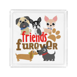 Friends Furever Dogs Puppies Acrylic Tray