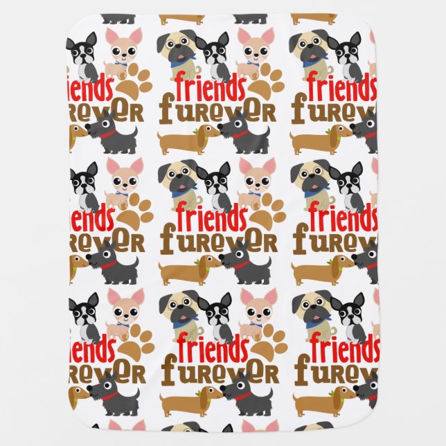 Friends Furever Dogs Puppies Baby Blanket (Front)