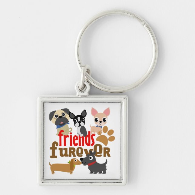 Friends Furever Dogs Puppies Keychain (Front)