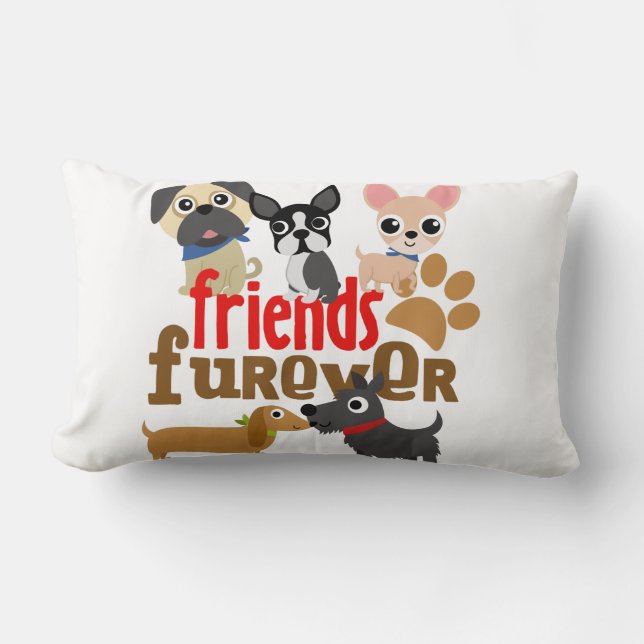 Friends Furever Dogs Puppies Lumbar Pillow (Front)