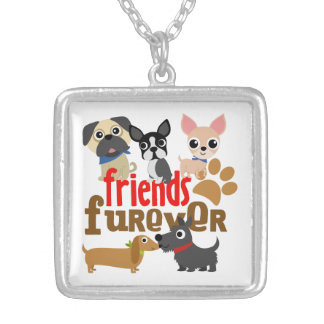 Friends Furever Dogs Puppies Silver Plated Necklace