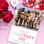 Friends Galentine's Day Photo Holiday Card<br><div class="desc">This one-of-a-kind "Friends Valentines Day Card" is perfect for you and your friends. It features a high-quality photo for you to replace with your own, a cute saying "Happy Galentine's Day" in a pink gradient font, and a text template for you to personalize. Show your friends just how much you...</div>