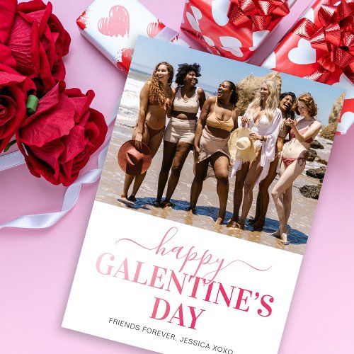 Friends Galentines Day Photo Holiday Card