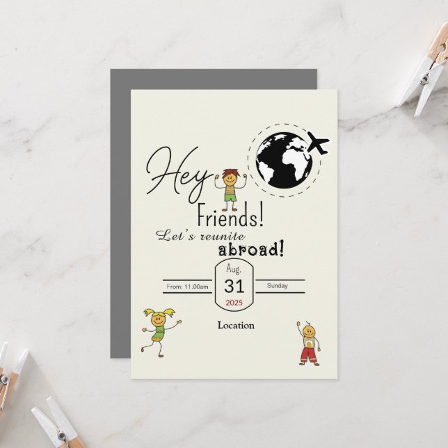 Friends gather  invitation (Front/Back In Situ)