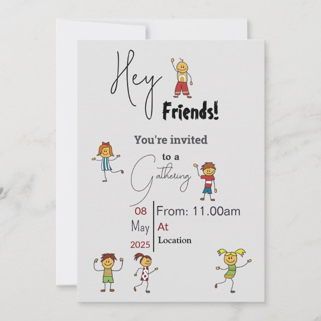 Friends gather  invitation (Front)