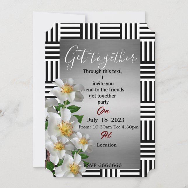 Friends get together  invitation (Front)