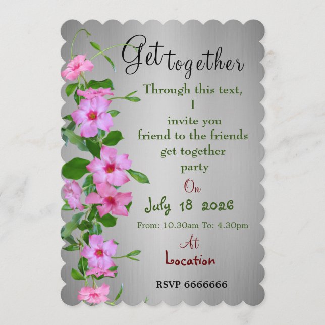 Friends get together  invitation (Front)