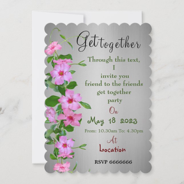 Friends get together  invitation (Front)