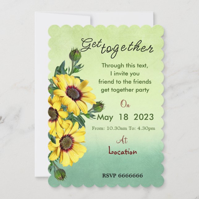 Friends get together  invitation (Front)
