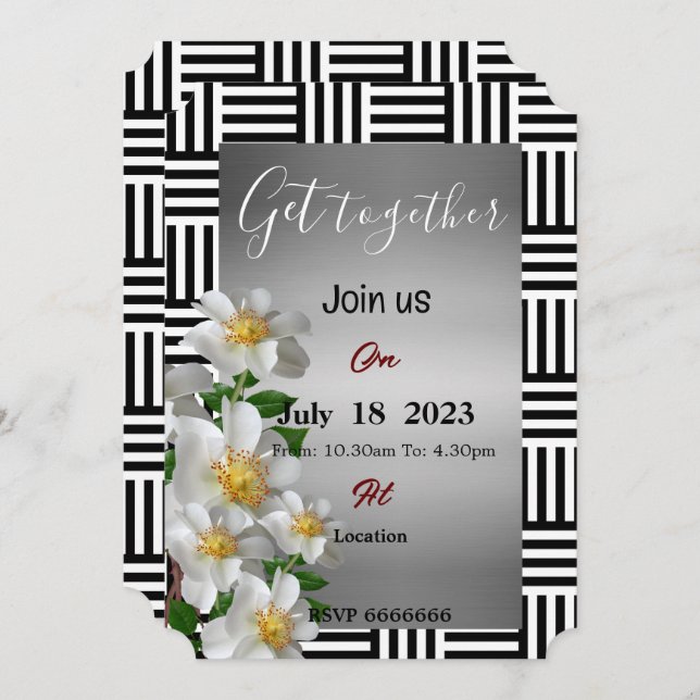 Friends get together  invitation (Front/Back)