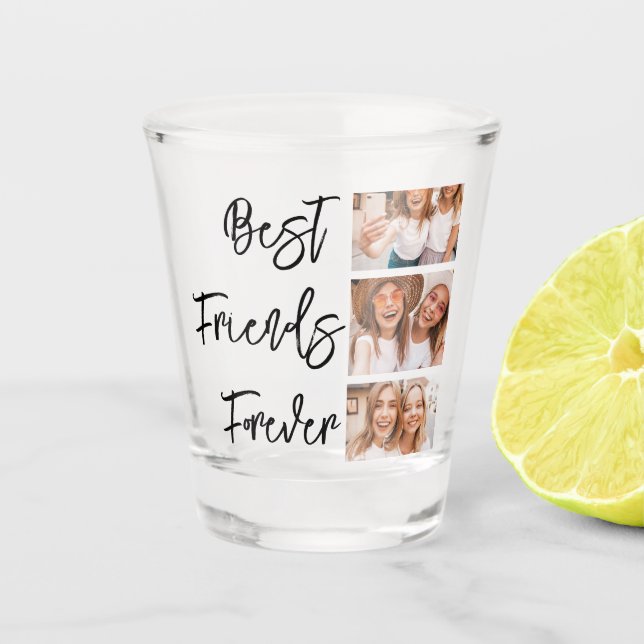Friends Gift BFF Friendship Photo Collage Shot Glass (Front)