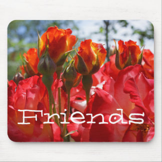 Friends gifts Holiday Red Roses mousepads Flowers