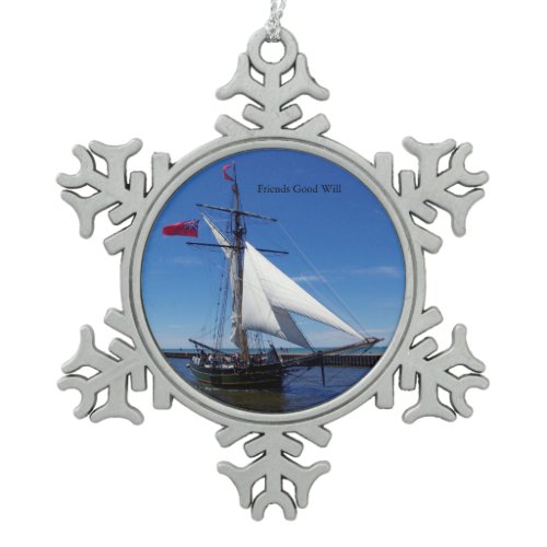 Friends Good Will ball or snowflake ornamet Pewter Christmas Ornament