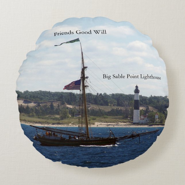 Friends Good Will & Big Sable Light round pillow (Front)