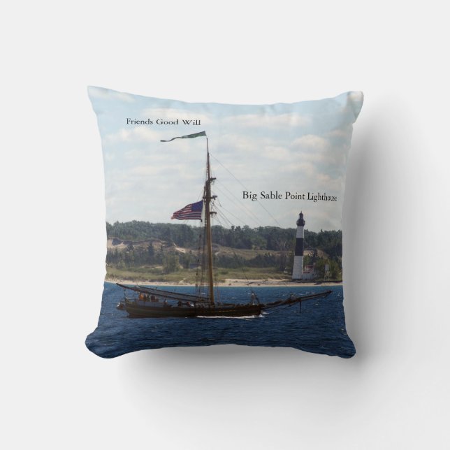 Friends Good Will & Big Sable Light square pillow (Front)