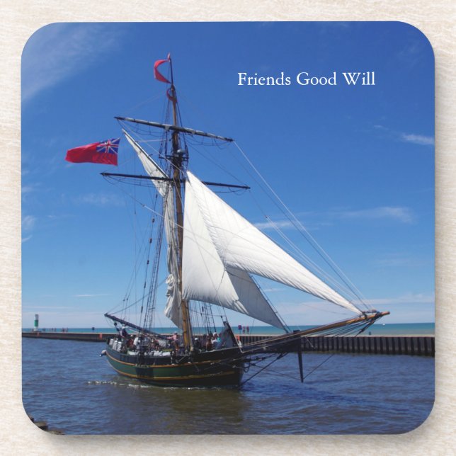 Friends Good Will set of 6 hard plastic coasters (Front)