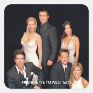 FRIENDS™ Group in Black and White Formal Wear Square Sticker