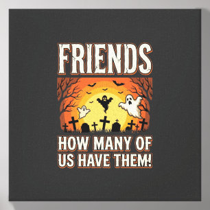 Friends Halloween Ghost Graveyard Design_1 Canvas Photo Tile