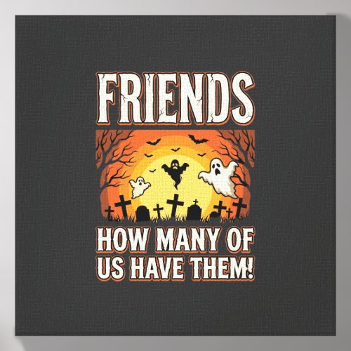 Friends Halloween Ghost Graveyard Design_1 Canvas Photo Tile