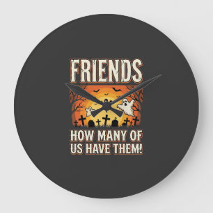 Friends Halloween Ghost Graveyard Design_1 Large Clock