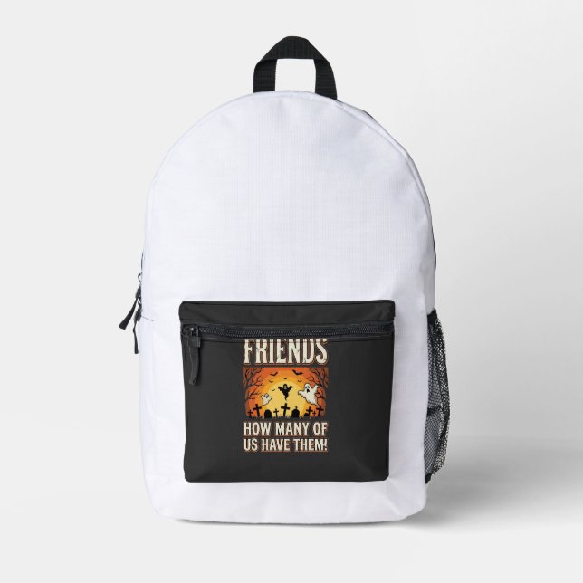 Friends Halloween Ghost Graveyard Design_1 Printed Backpack (Front)